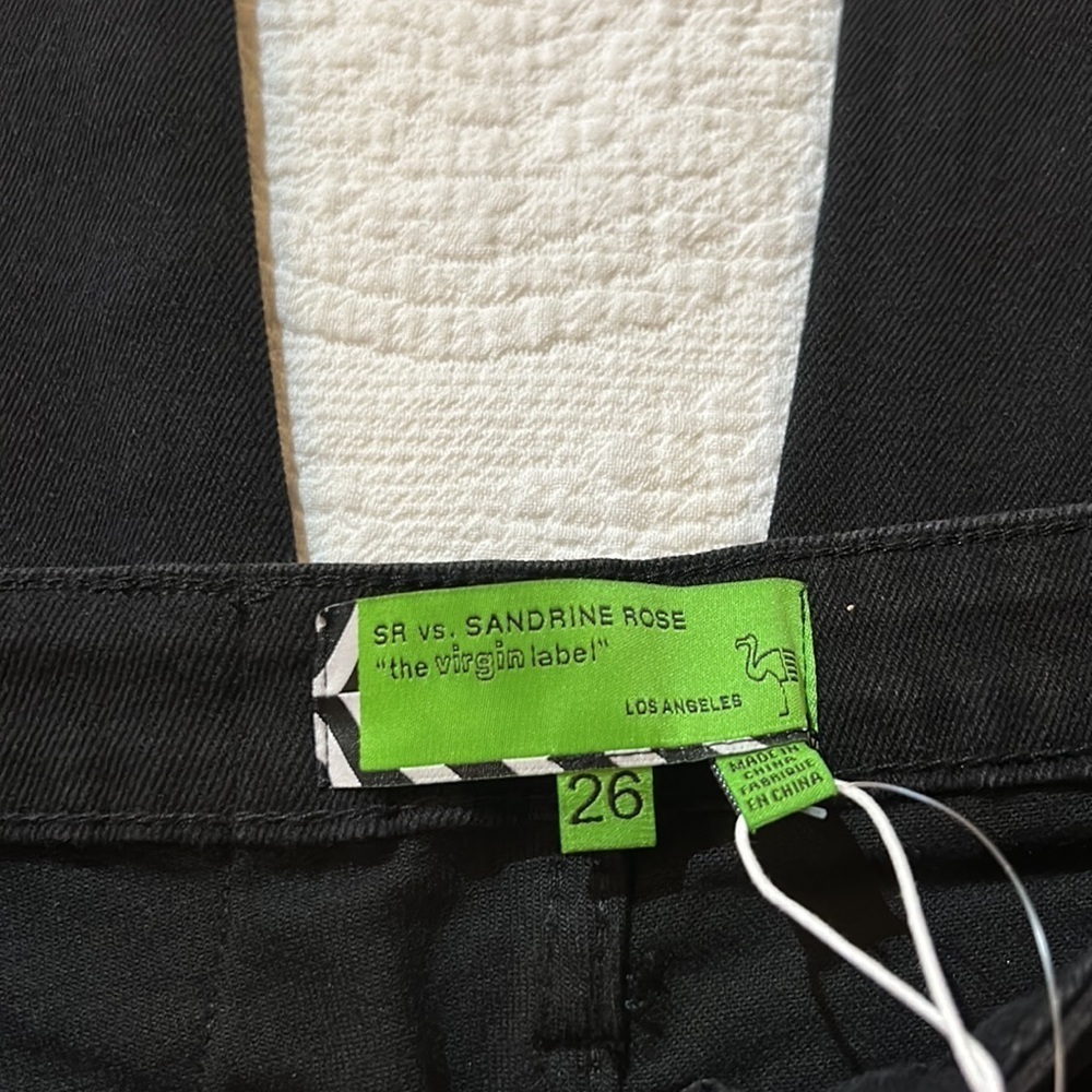 Sandrine Rose Black denim High Ruse skinny. NWT 26 - Picture 10 of 11